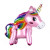 New 3D Rainbow Horse Unicorn Aluminum Balloon Cartoon Shape Unicorn Horse Baoli Horse Aluminum Foil Birthday Balloon Batch