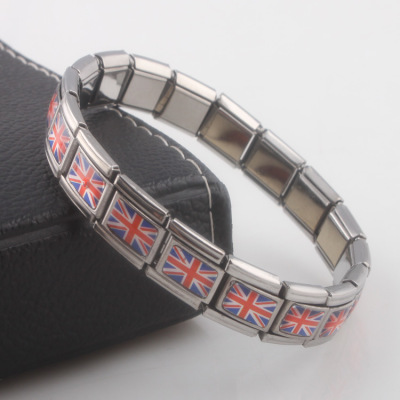 European and American Fashion Bracelet Stainless Ornament AliExpress Hot Sale Bracelet Elastic Bracelet British Flag