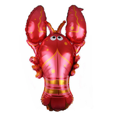 Factory Direct Sales Large Lobster Aluminum Film Balloon Marine Animal Cartoon Model Decorative Lobster Balloon Wholesale