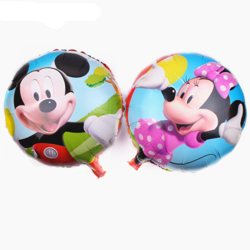 Foreign Trade New Cartoon 18-Inch round Mickey Aluminum Film Helium Balloon Baby Birthday Party Arrangement Balloon