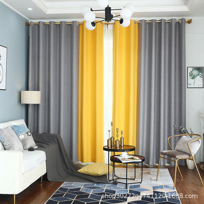 Curtain Cotton and Linen Thickened Full Shading Curtain, Modern Minimalist Nordic Curtains Living Room Bedroom Curtain Customization