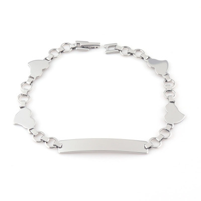 Stainless Steel Peach Heart Curved Bracelet Titanium Ornament Mixed Batch Fashion Ornament Wholesale 334