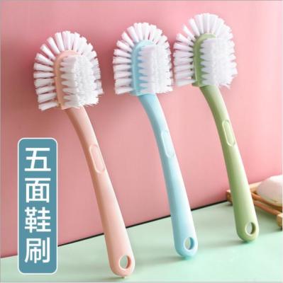 Shoe Brush Long Handle Soft Fur for Home Use Does Not Hurt Fabulous Shoes Cleaning Machine Five-Sided Plastic Shoe Brush