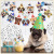 Pet Birthday Cake Insertion Dog Head Hanging Flag White Rubber Balloons Avatar Decoration Props Cross-Border