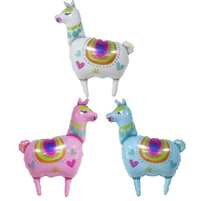 New Animal Alpaca Aluminum Foil Balloon Grass Mud Horse Aluminum Film Balloon Children's Party Balloon Three Colors