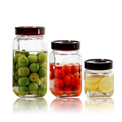 Kitchen Sealed Glass Bottle Storage Jar Jam Jar a Bottle of Honey Cereals Dried Fruit Sealed Jar Glass Storage Tank