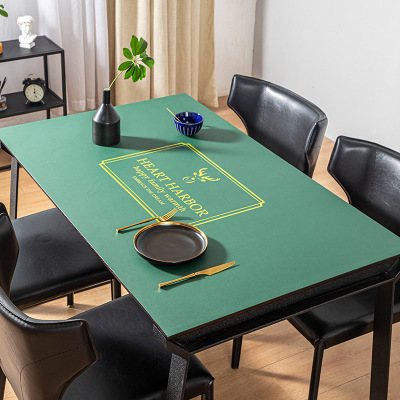 Nordic Bouncy Leather Tablecloth Waterproof and Oilproof and Heatproof Disposable Household Light Luxury Silicone Tablecloth Tea Table Cloth Liner