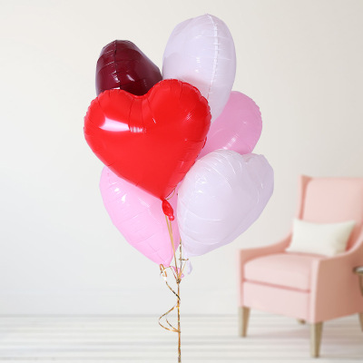 New 18-Inch Light Mask Nylon Peach Heart Balloon Birthday Party Decoration Floating Empty Love Aluminum Foil Balloon Wholesale