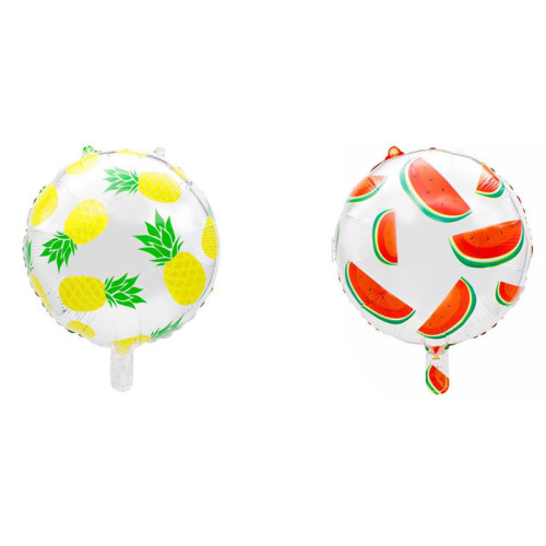 18-Inch round Fruit Aluminum Balloon Silver Watermelon Silver Pineapple Aluminum Balloon Party Balloon