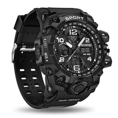New Fashion Men's Outdoor Waterproof Sports Large Dial Electronic Watch Double Display Luminous Electronic Watch Men's Watch