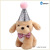 Pet Dog Cat Birthday Festival Balloon Set Party Hat Bow Rose Gold Aluminum Film Woof Triangle Pull Flag