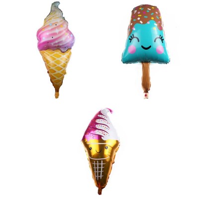 Large Ice Cream Cone Aluminum Film Balloon Birthday Party Summer Decoration Popsicle Wedding Ceremony and Wedding Room Balloon Wholesale