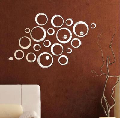 Hot Selling Personalized Acrylic Mirror Circle Wall Sticker Living Room Bedroom Decoration Mirror Combination Free Stickers Wholesale