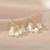 Opal Ear Clip Korean Style Fashionable Earrings Female Online Influencer Simple Eardrops Ins Frosty Style Earrings Jewelry Fashion