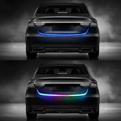 led car tailgate strip waterproof brake drive turn light colorful streamer horse running light anti-chase taillight