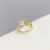 New Micro Inlaid Zircon Multi-Layer Pearl Zircon Adjustable Ring Female Geometric Cross Niche Design Open Ring