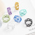 Candy Color Metal Hollow Design Ring Personality Retro Ring Shank Amazon Cross-Border Ring Macaron Korean Style
