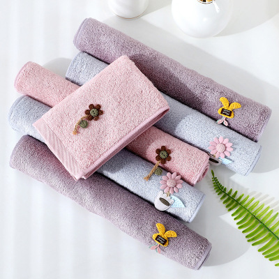 Yiwu Good Goods Super Soft Applique Bamboo Fiber Bath Towel Bamboo Fiber 40 Single Yarn Shower Bath Towel Same Style Towel