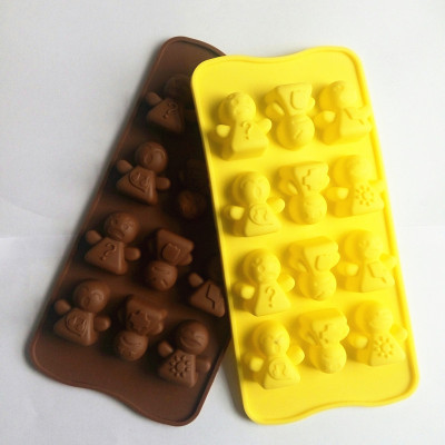 Silicone Cake Mold 12-Piece Expression Doll Silicone Chocolate Mold Ice Grid Mold Handmade Soap Mold Baking Tool