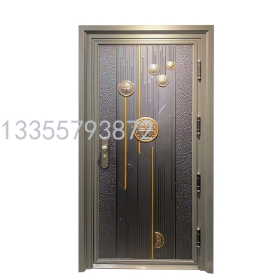 Class A Security Door Home Anti-Theft Door Aparment Entrance Door Smart Lock Door  Embosses Cast Aluminum Door