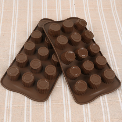 15 Hole round Flower Column Chocolate Mold Food Grade High Temperature Resistant Oven Chocolate Pudding Ice Cube Mold