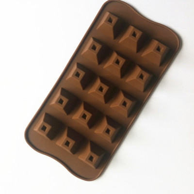 Factory Direct Sales 15 with Trapezoidal Column Silicone Chocolate Mold Ice Grid Mold Handmade Soap Mold Baking Utensils
