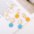 INS Hot Cute Smiley Earrings 18K Gold Color Protection Ornament Colorful Oil Necklace Smile Smiley Earrings