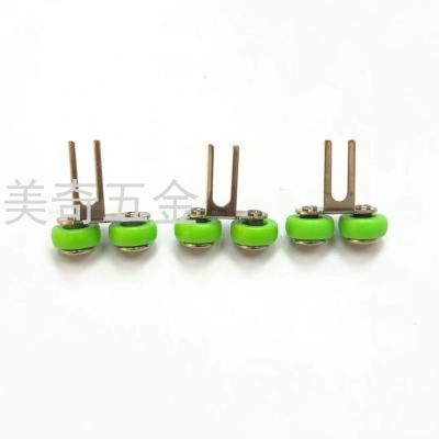 Track Roller Sliding Gate Pulley Double Wheel Accessories Mute Load-Bearing Upper and Lower Wheel Groove Sliding Wardrobe Wooden Door Bathroom Double Wheel