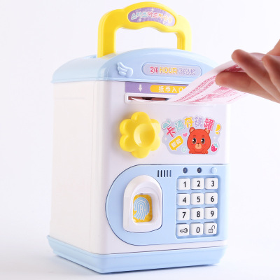 Portable Cartoon Children Saving Pot Simulation Password Suitcase Savings Bank Creative Toy Fingerprint Safe Gift Wholesale