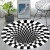 Factory Wholesale Cross-Border round Black and White 3D Trap Pattern Carpet Computer Chair Cushion Hanging Basket round Mat Delivery Supported