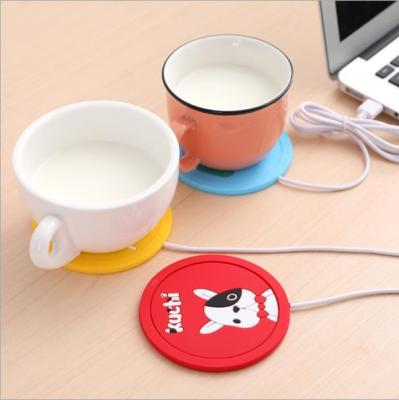 Cartoon Silicone Heating Coaster Portable USB Milk Tea Insulated Coaster Non-Slip Mat Silicone Placemat Gift