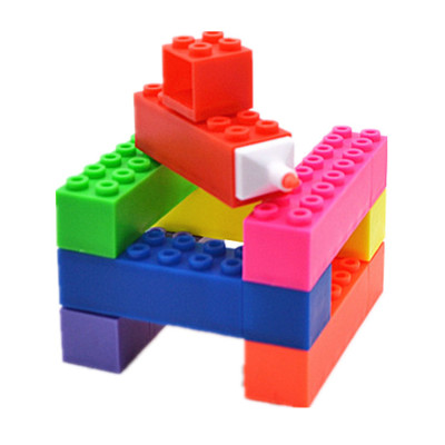 Building Blocks Fluorescent Pen Creative Children's Supplies Puzzle Square Shape Marking Pen Large Capacity Color Marker