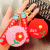 Trending Cartoon Little Red Flower Cosmetic Mirror Car Key Ring Pendant Lovely Bag Ornaments Folding Mirror Decorations