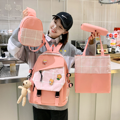 New Junior High School Schoolbag Female Student Korean High School Large Capacity Versatile Ins Japanese Primary School Student Girls' Preppy