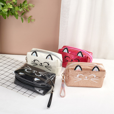 New Cute Cat Cosmetic Bag Travel Business Trip Toiletry Bag Convenient Hand Carry-on Bag Gift Bag Customization