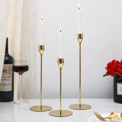 Nordic Ins Electroplating Column Candlestick Model Room Dining Room Table Decoration Aromatherapy Candlelight Dinner Romantic Wedding Decoration