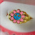 INS Style New SUNFLOWER Drip Ring Brass Gold Plated Color Retaining Cute Smiley Ring Spot