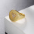 Cross-Border Hot Selling Love Heart-Shaped Ring 18 Gold Color Protection Ring Zircon Inlaid High Sense Jewelry for Women