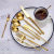 Knife Fork Spoon Holy Fire Tableware 304 Stainless Steel Knife and Forks Electroplated Titanium Small Waist Tableware