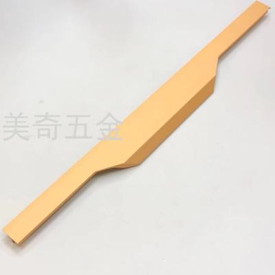All-in-One Punch-Free Invisible Handle Edge Sealing Simple and Light Luxury Closet Door Cabinet Door Handle Thumb Long Side Mounting