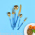 Cutlery Small Waist Black Gold 304 Stainless Steel Household Western Tableware Steak Knife and Fork Spoon 4 PCs Set