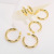 Cross-Border Hot Sale Gold C- Shaped Earrings 18K Gold Color Protection Ornament Glossy Large Hoop Earrings Earrings