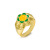 Cross-Border Hot Sale Smiley Flower Drop Oil Ring Brass Gold Plated Color Retaining Ring Cute Smiley Ring