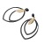 Metal Hollow Earrings Drop Shape Lines Simple Eardrops Sequins Black Gold European and American Exaggerated Large Ear Rings
