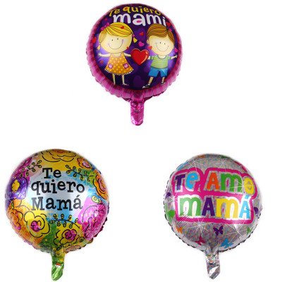New 18-Inch round Mother's Day Western Festival Aluminum Foil Balloon Wholesale Birthday Party Decoration