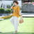 Women's T-shirt Fashion Mom Wear Short-Sleeved Cotton and Linen Sports Suit Women's Western Style 2-Piece Casual Suit