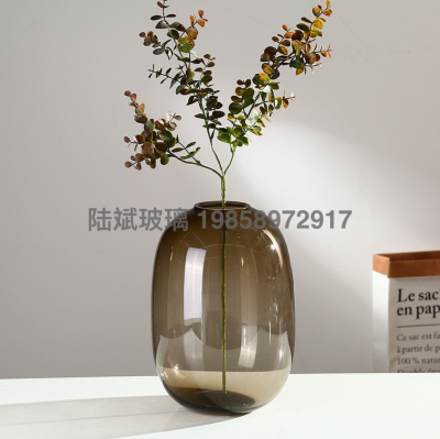 Light Luxury Glass Vase Transparent Ornaments Modern Minimalist Living Room Decorations Nordic Dining Table Flowers Vase Creative