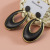 European and American Large Exaggerated Earrings Hollow Retro Black Gold Earrings Women's Fashion Metal Gold Geometric Earrings