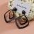 Black Gold Irregular Rhombus Earrings Metal Hollow Cold Style Earrings Temperament Line Earrings Source Manufacturer