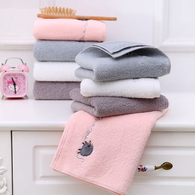 Yiwu Good Goods Pure Cotton Embroidery Towel Adult Men and Women Towel Absorbent Daily Necessities Towel Set Box Present Towel